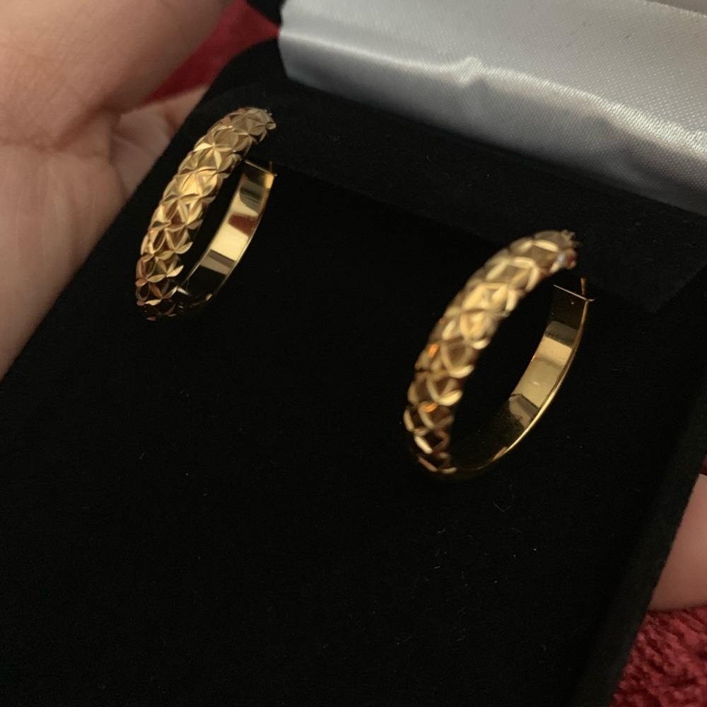 Hoops Earrings 14k Solid Gold